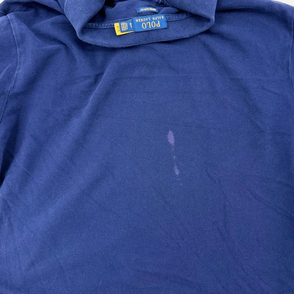 Polo Ralph Lauren Polo Shirt Men L Blue Big Pony Crest Slim Fit Good